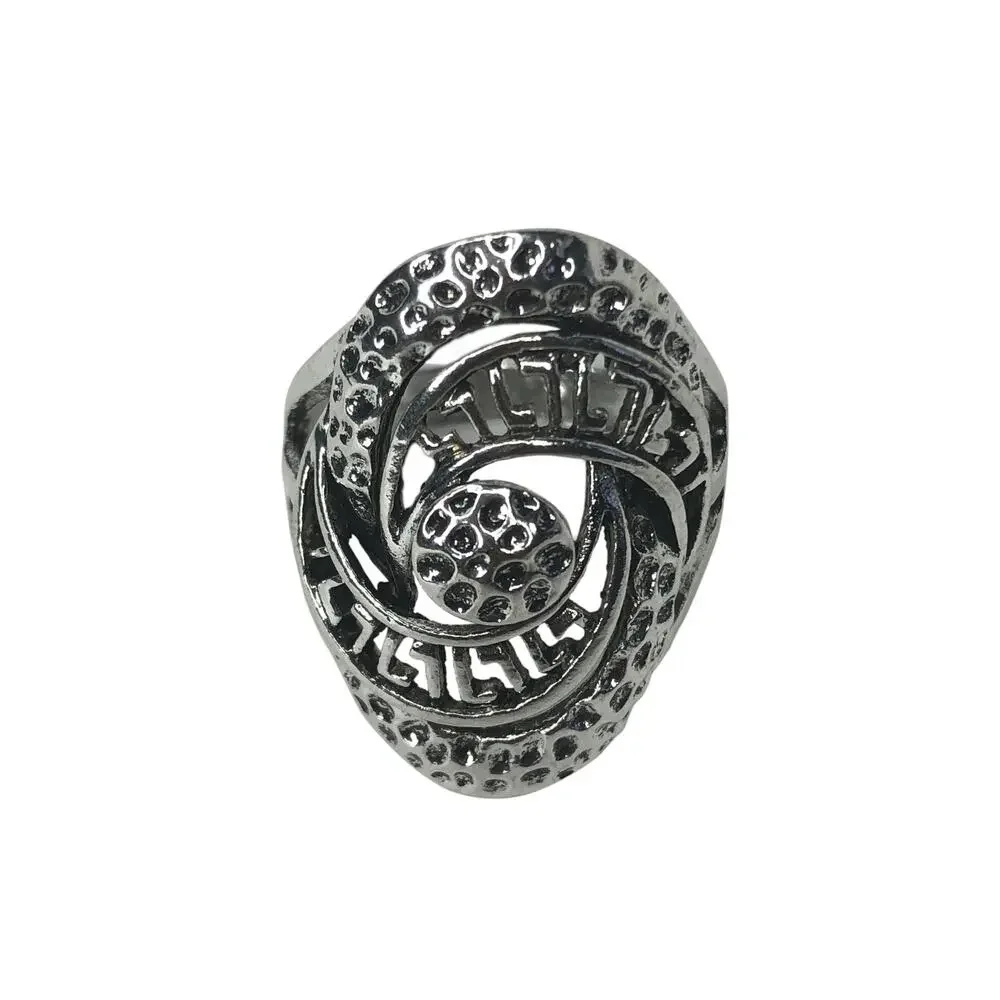 Long Boho Silver Ring - Size 10